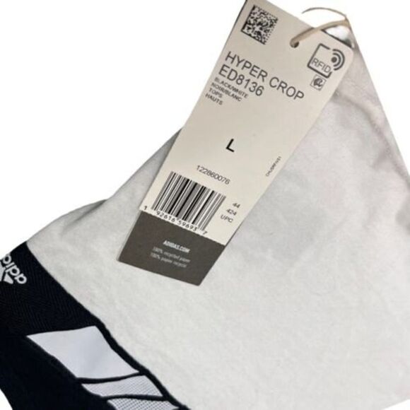 Adidas Hyper Crop Tank Top ED8136 Black Logo Performance Workout Gym - Picture 8 of 11